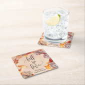 秋ウッドランド動物の赤ちゃんシャワーパーソナライズされた スクエアペーパーコースター (インサイチュ)