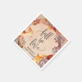 秋ウッドランド動物の赤ちゃんシャワーパーソナライズされた スタンダードカクテルナプキン (角)