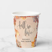 秋ウッドランド動物の赤ちゃんシャワーパーソナライズされた 紙コップ (裏面)