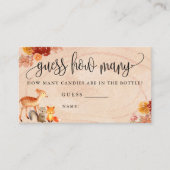 秋ウッドランド動物はゲームカードの数を推測 名刺 (正面)