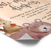 秋ウッドランド動物深夜おむつサイン ポスター (角)