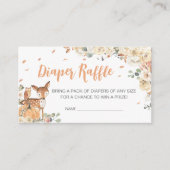 秋ウッドランド動物赤ちゃんシャワーおむつラッフル エンクロージャーカード (正面)