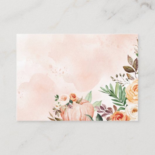 秋ウッドランド動物赤ちゃんシャワーおむつラッフル エンクロージャーカード (裏面)