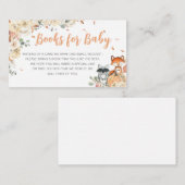 秋ウッドランド動物赤ちゃんシャワーベビー本 エンクロージャーカード (正面/裏面)