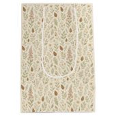 秋ウッドランド植物模様 | 秋の夢 ミディアムペーパーバッグ (裏面)