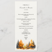 秋ウッドランド秋の森のディナ結婚ーメニュー メニュー (正面)