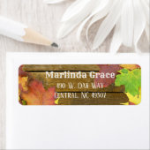 秋ウッド差出人住所ラベル ラベル (インサイチュ)