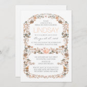 秋ウッ素朴ドランドヴィンテージブライダルシャワー 招待状 (正面/裏面)