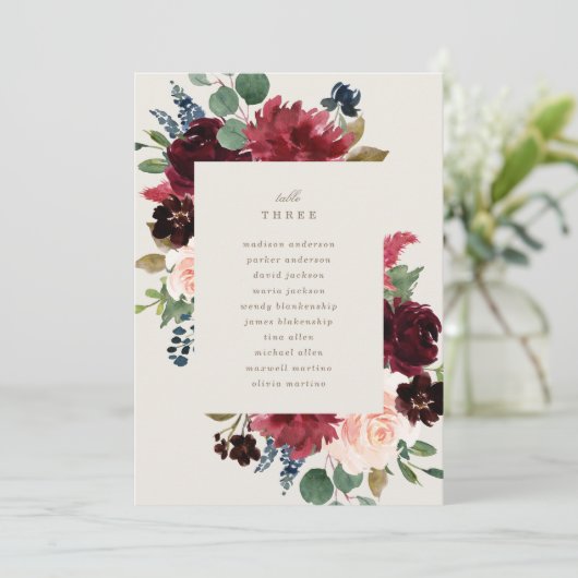 秋エレガンステーブル番号(座席付) メニュー (スタンド正面)