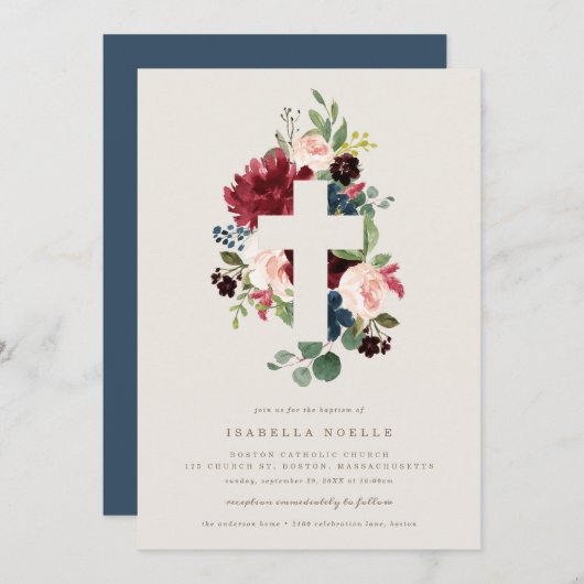 秋エレガンスバプティスマ招待状 招待状 (正面/裏面)