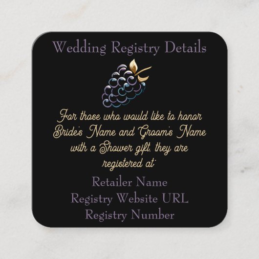 秋エレガンスブラックベリー&開花ブライダルシャワー エンクロージャーカード (正面)