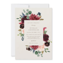 秋エレガンスベビーシャワー招待状