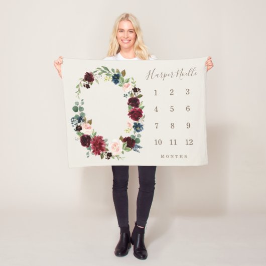 秋エレガンスベビーマイルストーンブランケット フリースブランケット (インサイチュ)