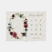 秋エレガンスベビーマイルストーンブランケット フリースブランケット (正面(横))