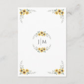 秋エレガントのひまわり結婚の詳細 エンクロージャーカード (裏面)