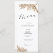 秋エレガントのパンパスグラスフローラのメ結婚ニュー メニュー (正面/裏面)