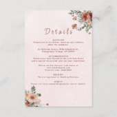 秋エレガントのピンクトーンの結婚詳細 エンクロージャーカード (正面)