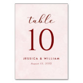 秋エレガントのピンク色結婚で テーブルナンバー (裏面)