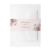 秋エレガントのピンク色結婚で 招待状ベリーバンド (正面例)