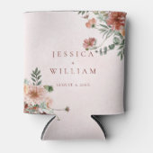 秋エレガントのピンク色結婚で 缶クーラー (正面)