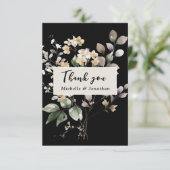 秋エレガントのフローラ水の色結婚の サンキューカード (スタンド正面)
