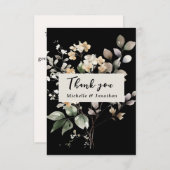 秋エレガントのフローラ水の色結婚の サンキューカード (正面/裏面)