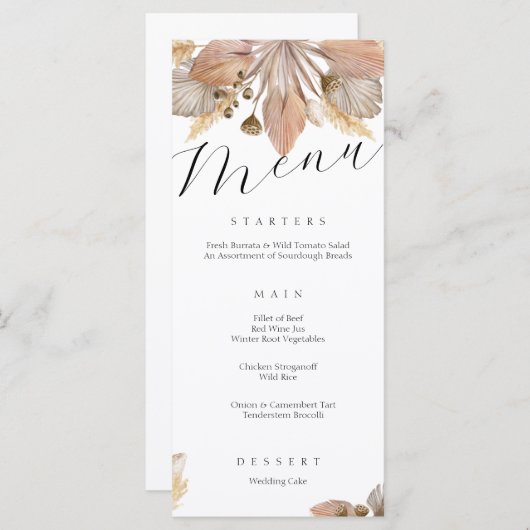 秋エレガントのフローラ結婚のメニュー (正面/裏面)