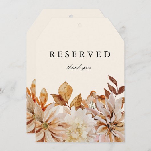 秋エレガントのフローラ結婚の座席看板 (正面/裏面)