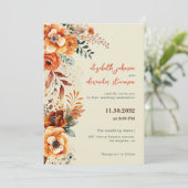 秋エレガントのフローラ結婚の1枚の写真 招待状 (スタンド正面)