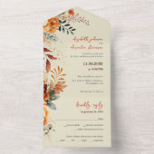 秋エレガントのフローラ結婚の オールインワン招待状 (内側)