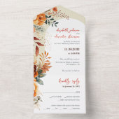 秋エレガントのフローラ結婚の オールインワン招待状 (内側)