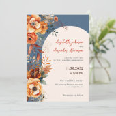 秋エレガントのフローラ結婚アーチの1枚 招待状 (スタンド正面)