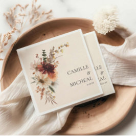 秋エレガントのフローラ結婚 スタンダードカクテルナプキン