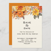 秋エレガントのフローラ結婚 招待状 (正面/裏面)