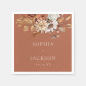 秋エレガントの冬のフローラ結婚式の引き出物 スタンダードカクテルナプキン (正面)