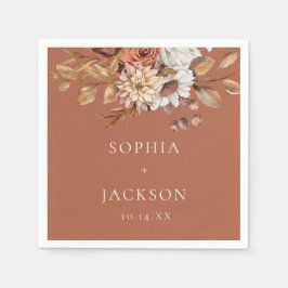 秋エレガントの冬のフローラ結婚式の引き出物 スタンダードカクテルナプキン