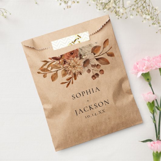秋エレガントの冬のフローラ結婚式の引き出物 フェイバーバッグ (封をした状態)