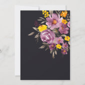 秋エレガントの冬の紫のフローラは日付を保存 セーブザデート (裏面)