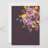 秋エレガントの冬の紫のフローラは日付を保存 セーブザデート (裏面)