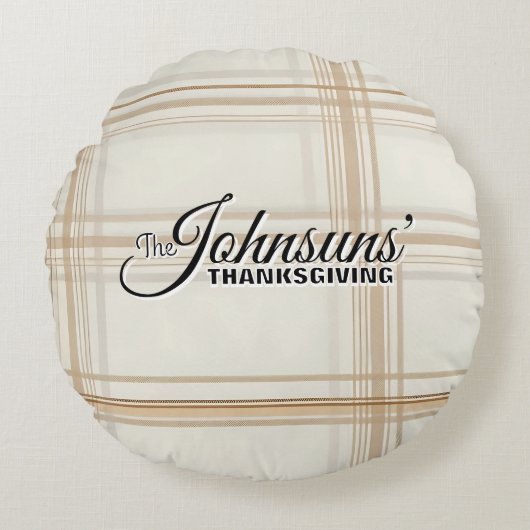 秋エレガントの感謝祭 ラウンドクッション (正面)