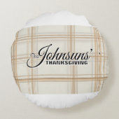 秋エレガントの感謝祭 ラウンドクッション (裏面)