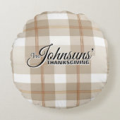 秋エレガントの感謝祭 ラウンドクッション (正面)