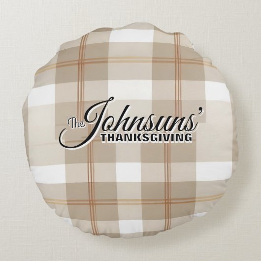 秋エレガントの感謝祭 ラウンドクッション (裏面)