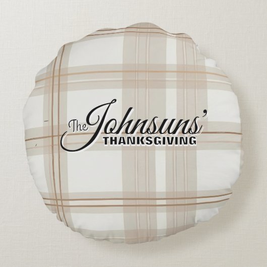 秋エレガントの感謝祭 ラウンドクッション (裏面)