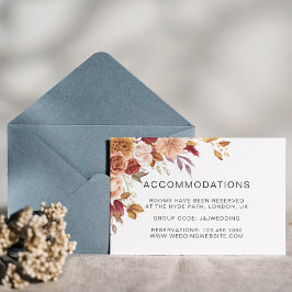 秋エレガントの水彩フローラ結婚 エンクロージャーカード