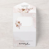 秋エレガントの水彩フローラ結婚 オールインワン招待状 (外側)
