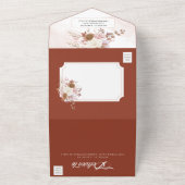 秋エレガントの水彩フローラ結婚 オールインワン招待状 (外側)