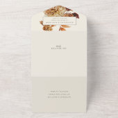 秋エレガントの水彩フローラ結婚 オールインワン招待状 (外側)