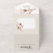秋エレガントの水彩フローラ結婚 オールインワン招待状 (外側)