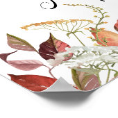 秋エレガントの水彩フローラ結婚 ポスター (角)